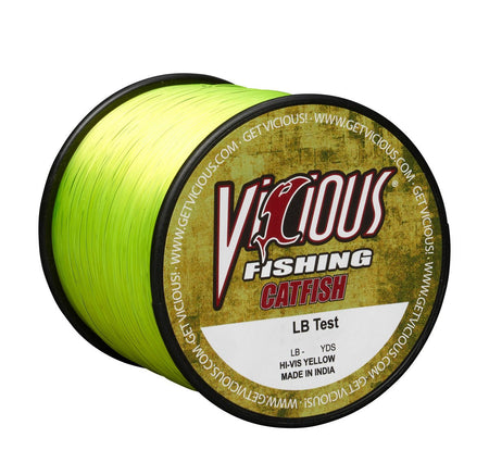 Vicious Catfish Hi - Vis Yellow Mono - 40 Lb Test - Get Tight Gear