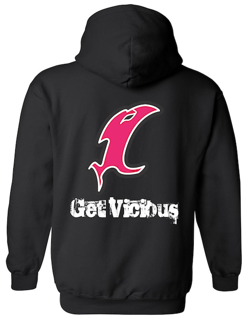 Vicious Classic Pink & Black Hoodie - Get Tight Gear