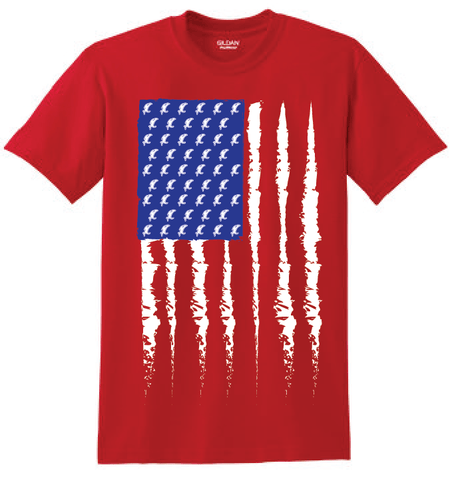 Vicious Fishing Flag Tee - Classic Red - Get Tight Gear