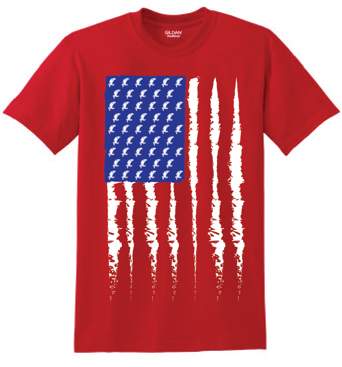 Vicious Fishing Flag Tee - Classic Red - Get Tight Gear