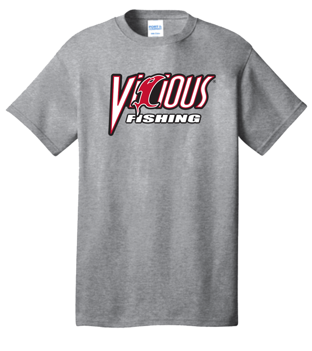 Vicious Fishing Logo Tee - Classic Grey - Get Tight Gear