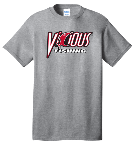 Vicious Fishing Logo Tee - Classic Grey - Get Tight Gear