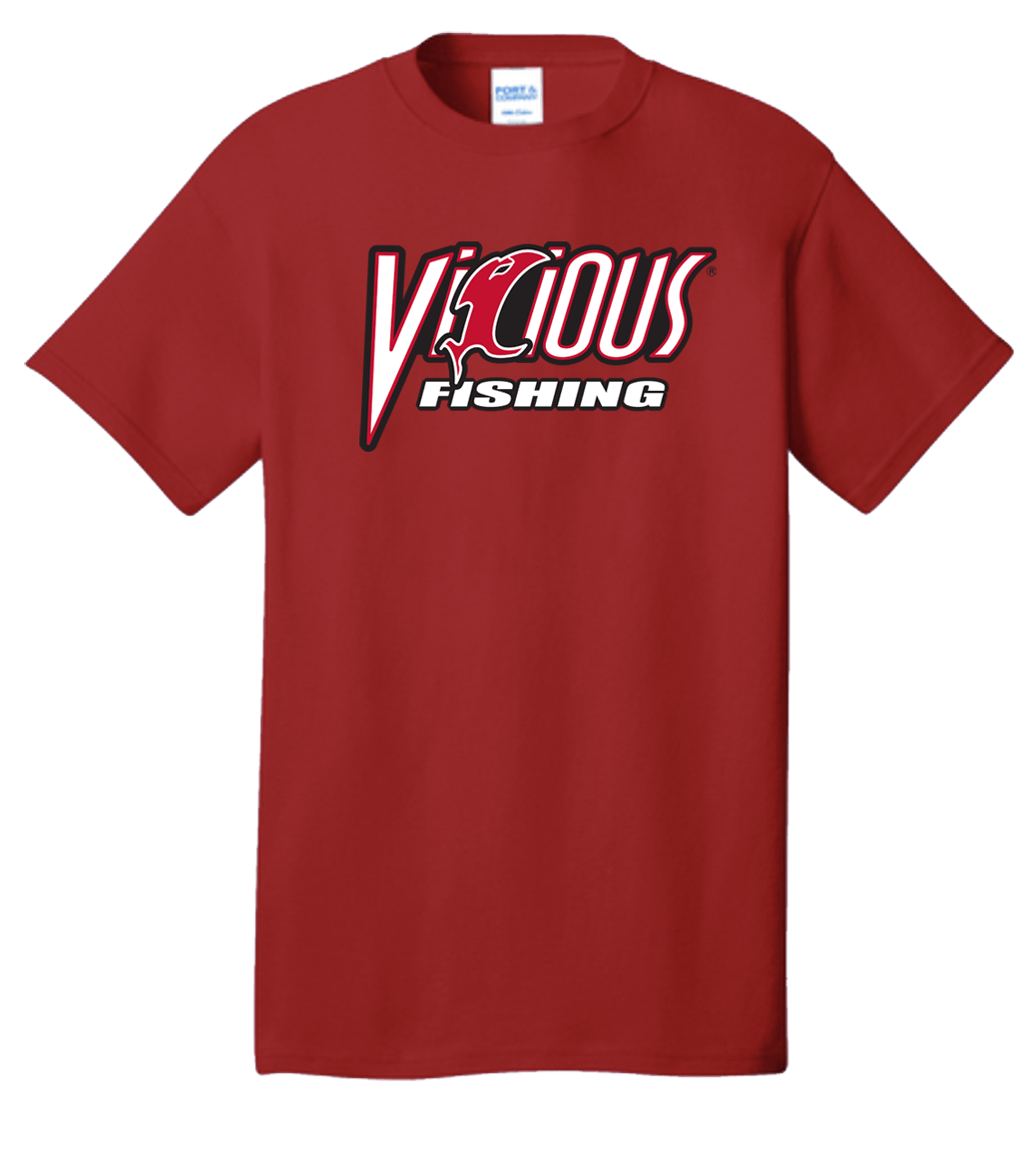 Vicious Fishing Logo Tee - Classic Red - Get Tight Gear