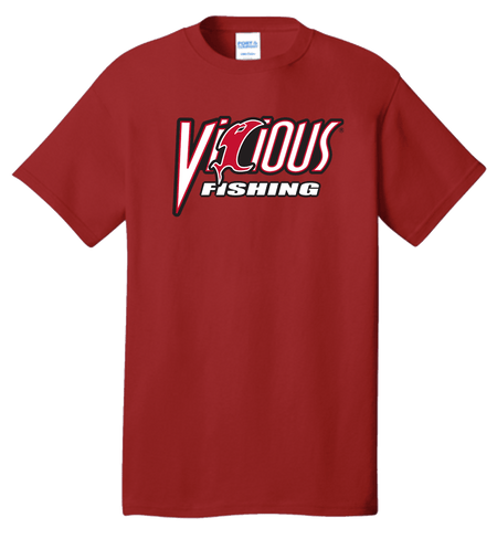 Vicious Fishing Logo Tee - Classic Red - Get Tight Gear