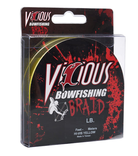 Vicious Hi - Vis Yellow Bowfishing Braid - 75 Feet - Get Tight Gear