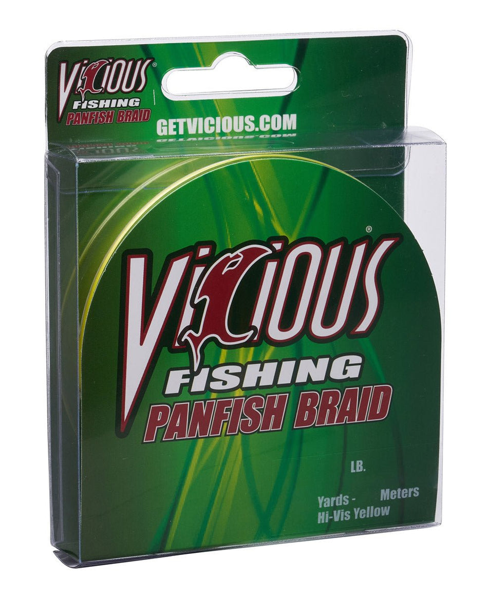 Vicious Panfish Hi - Vis Yellow Braid - 10 Lb Test - Get Tight Gear