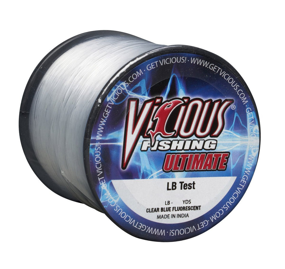 Vicious Ultimate Clear - Blue Fluorescent Mono - 25 Lb Test - Get Tight Gear