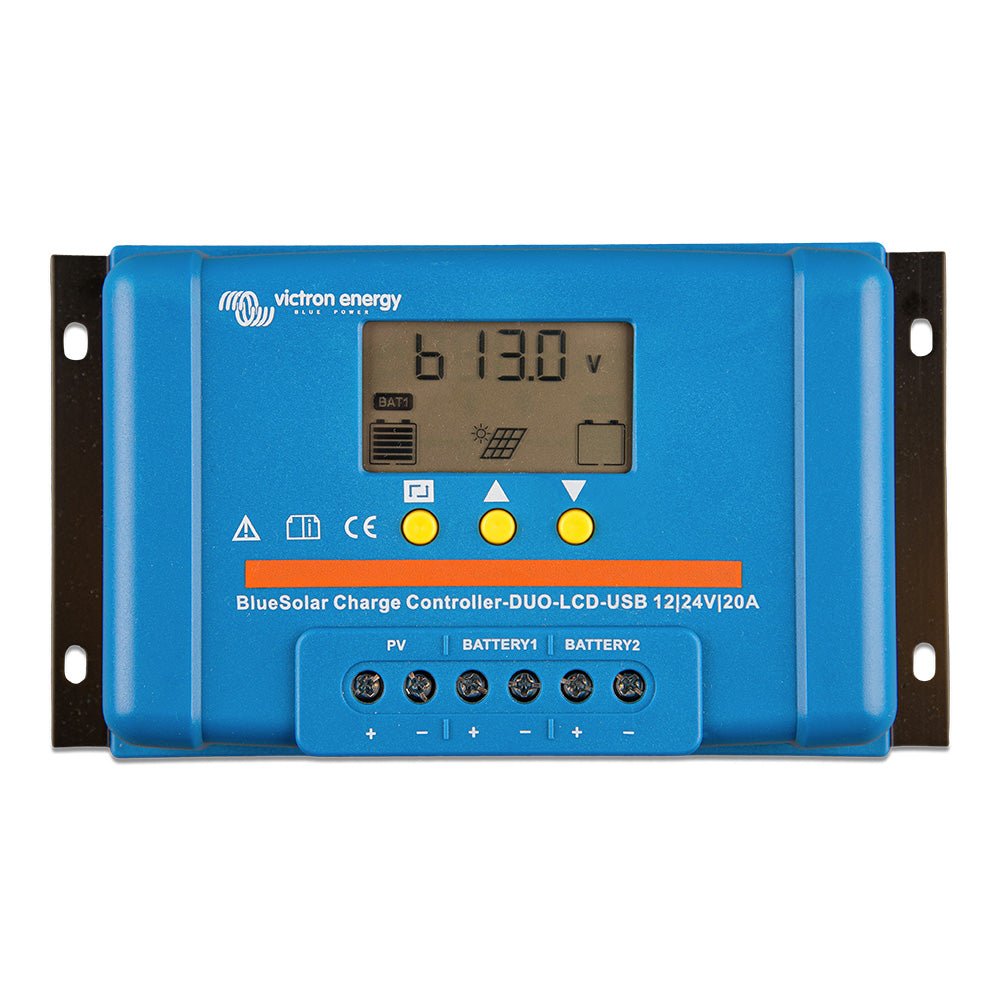 Victron BlueSolar PWM Charge Controller (DUO) LCD & USB Charge Control - 12/24VDC - 20A - Get Tight Gear