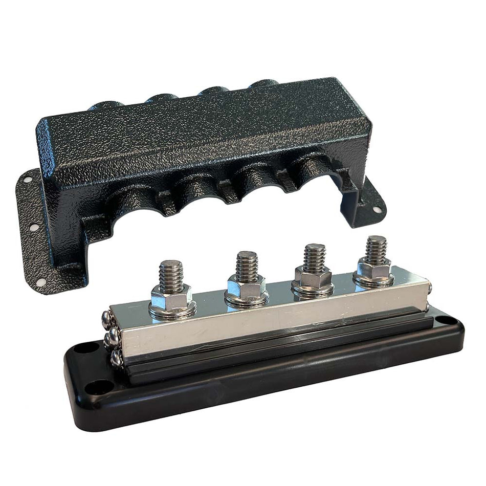 Victron Busbar 600A 4P & Cover 4X 3/8" Plus 4X M8 Terminals - Get Tight Gear