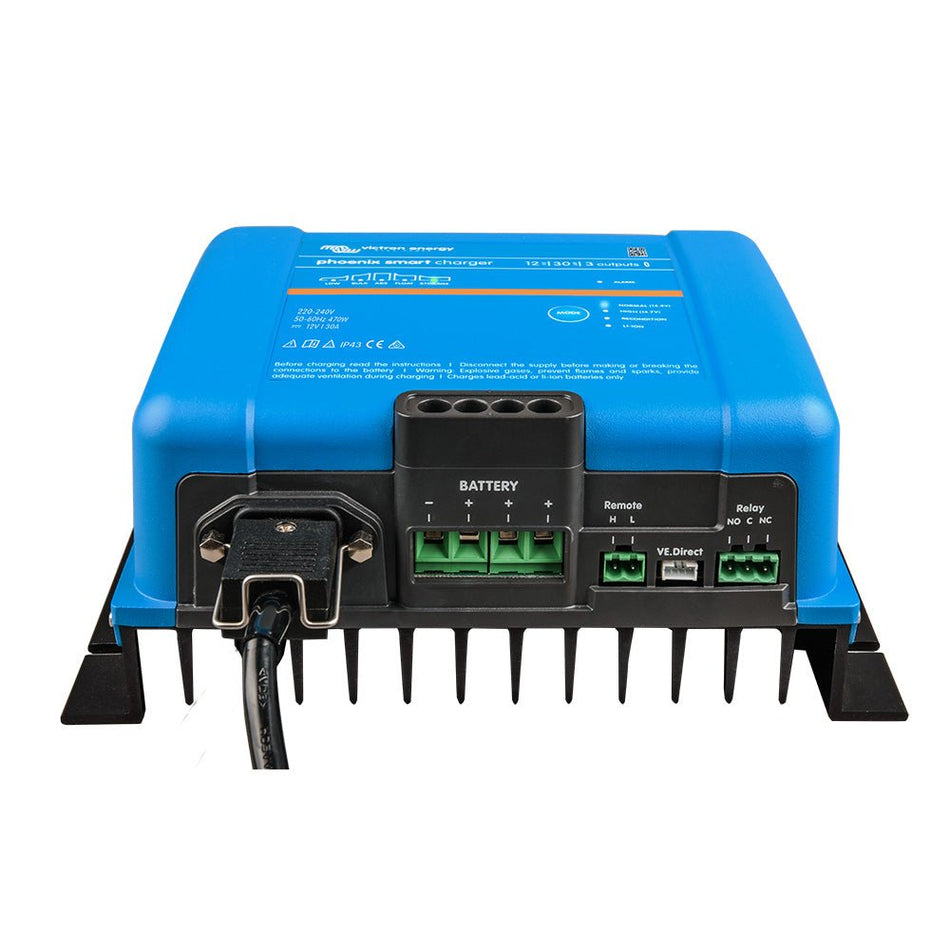 Victron Phoenix Smart IP43 Charger 12/30 (3) 120 - 240VAC Requires 5 - 15P Mains Cord - Get Tight Gear