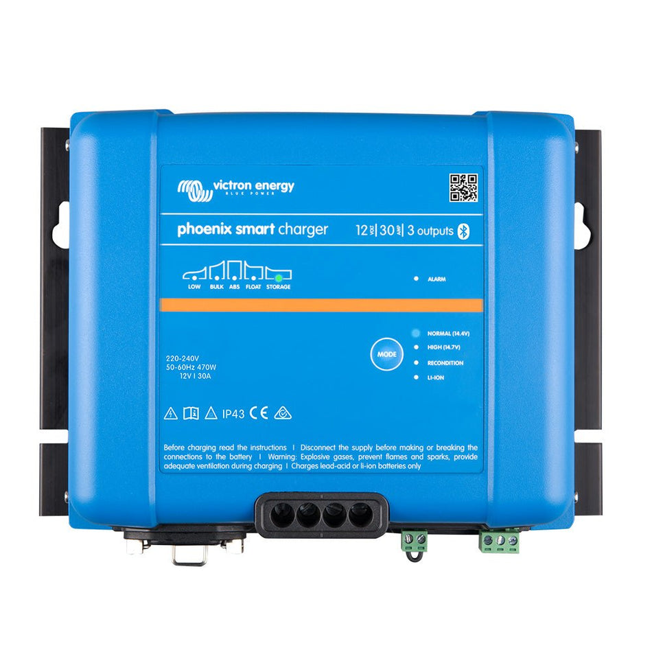 Victron Phoenix Smart IP43 Charger 12/30 (3) 120 - 240VAC Requires 5 - 15P Mains Cord - Get Tight Gear