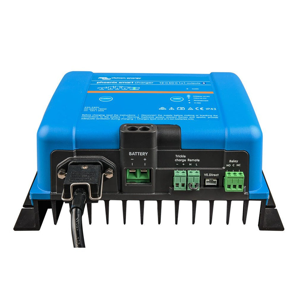 Victron Phoenix Smart IP43 Charger 12/50 (1+1) 120 - 240VAC Requires 5 - 15P Mains Cord - Get Tight Gear