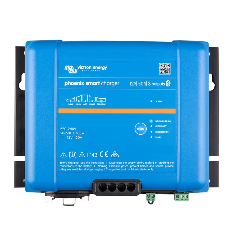 Victron Phoenix Smart IP43 Charger 12/50 (3) 120 - 240VAC Requires 5 - 15P Mains Cord - Get Tight Gear