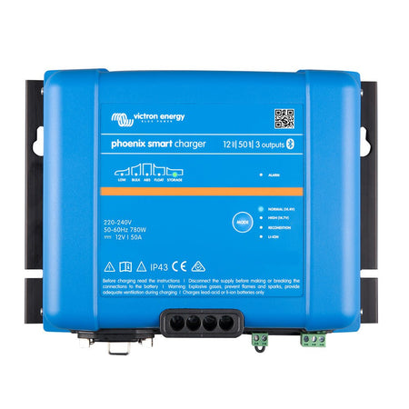 Victron Phoenix Smart IP43 Charger 12/50 (3) 120 - 240VAC Requires 5 - 15P Mains Cord - Get Tight Gear