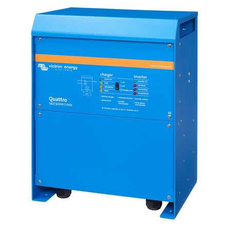 Victron Quattro Inverter/Charger 24V DC - 5000W - Dual 100AMP 120V AC Inputs - Auto Transfer Switch - 120AMP Battery Charger - Stackable - Get Tight Gear