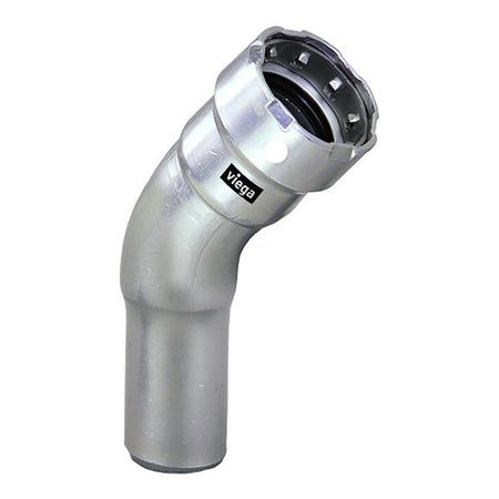 Viega MegaPress 1 - 1/2" 45 Stainless Steel 304 Elbow Street - Press Connection - Smart Connect Technology - Get Tight Gear