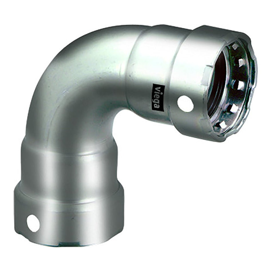 Viega MegaPress 1 - 1/2" 90 Stainless 304 Elbow - Double Press Connection - Smart Connect Technology - Get Tight Gear