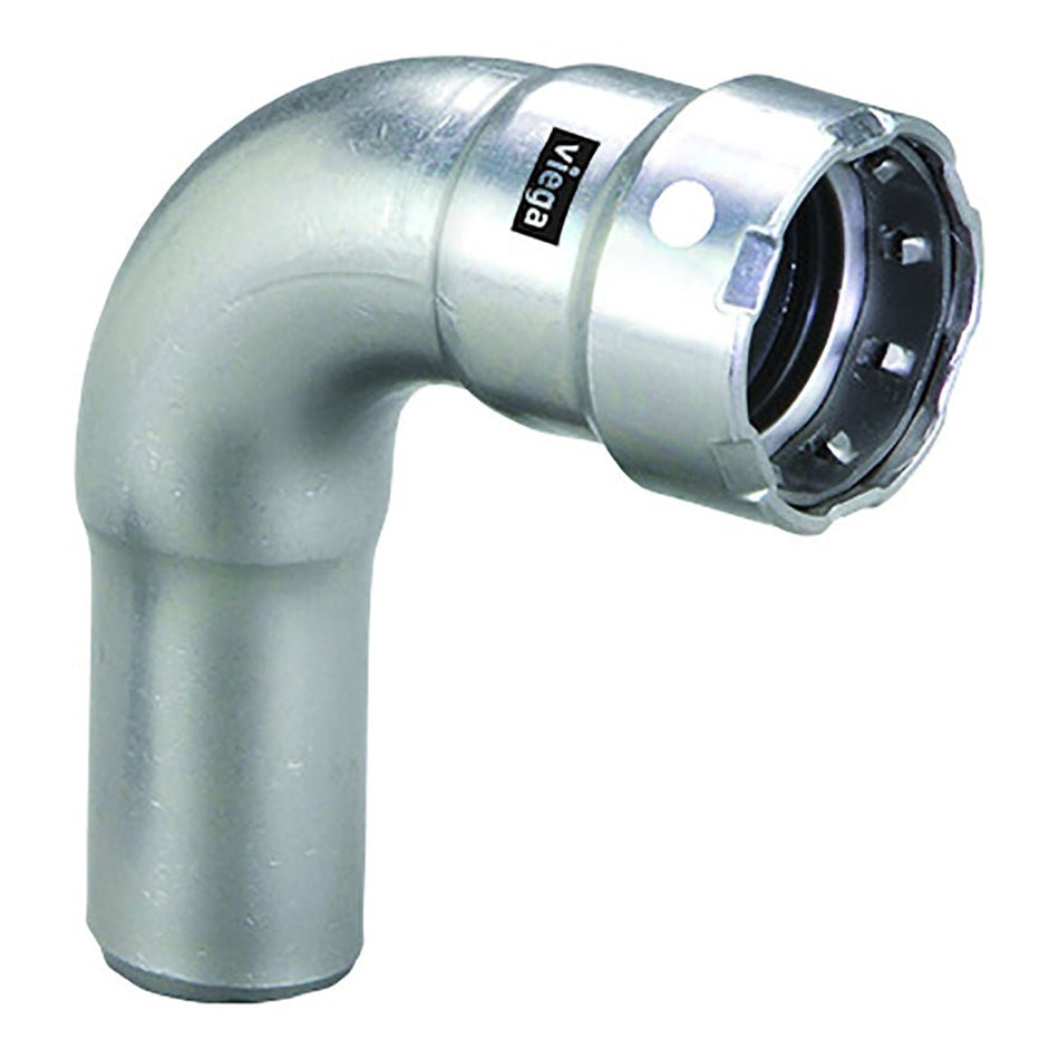 Viega MegaPress 1/2" 90 Stainless 304 Elbow - Street/Press Connection - Smart Connect Technology - Get Tight Gear