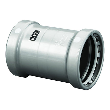 Viega MegaPress 2 - 1/2" Carbon Steel Coupling w/o Stop w/FMK - Double Press Connection - Smart Connect Technology - Get Tight Gear