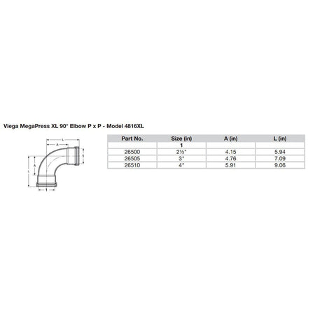 Viega MegaPress 3" 90 Carbon Steel Elbow w/FKM - Double Press Connection - Smart Connect Technology - Get Tight Gear