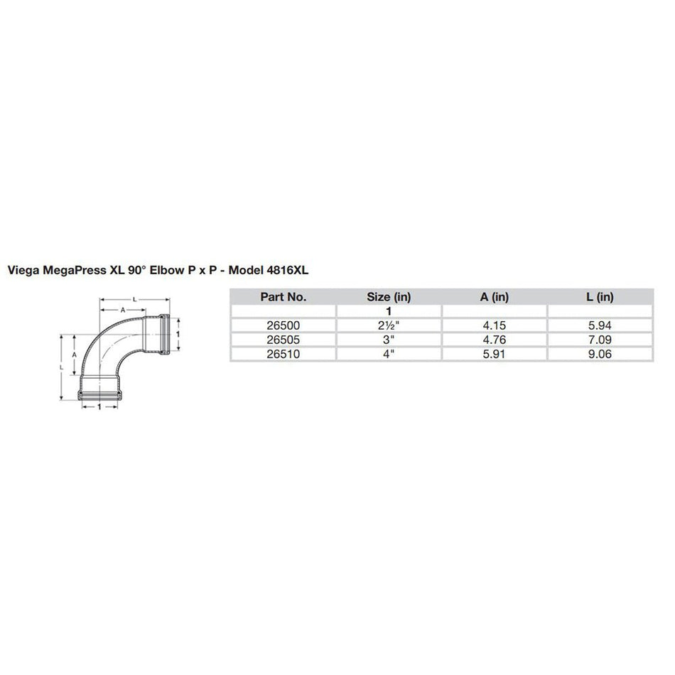 Viega MegaPress 3" 90 Carbon Steel Elbow w/FKM - Double Press Connection - Smart Connect Technology - Get Tight Gear