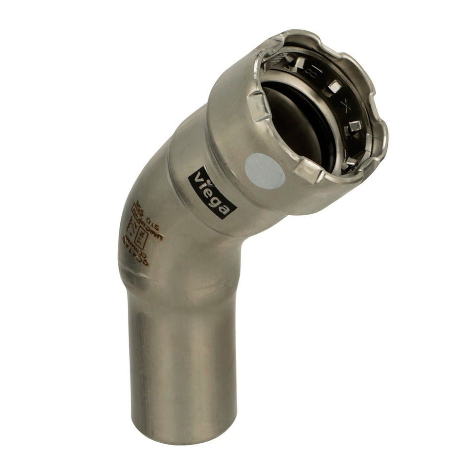 Viega MegaPress 316 FKM 1 - 1/2" 45 Degree Street Elbow - Get Tight Gear