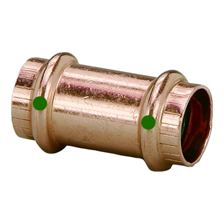 Viega ProPress 1/2" Copper Coupling w/o Stop - Double Press Connection - Smart Connect Technology - Get Tight Gear