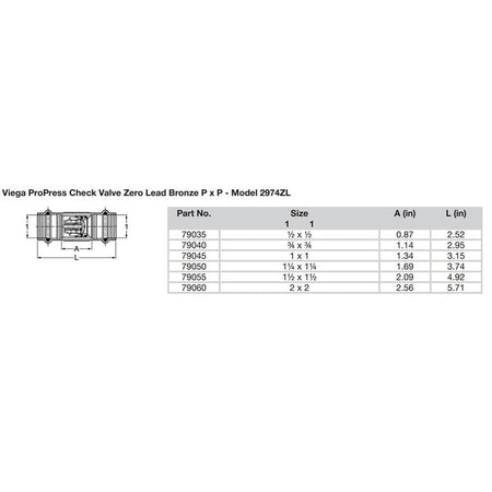 Viega ProPress 1/2" Zero Lead Check Valve - Double Press Connection - Smart Connect Technology - Get Tight Gear