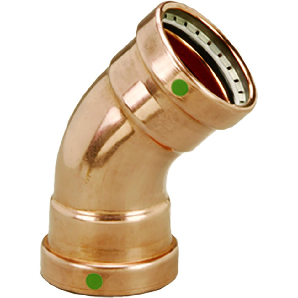 Viega ProPress 2 - 1/2" - 45 Copper Elbow - Double Press Connection - Smart Connect Technology - Get Tight Gear