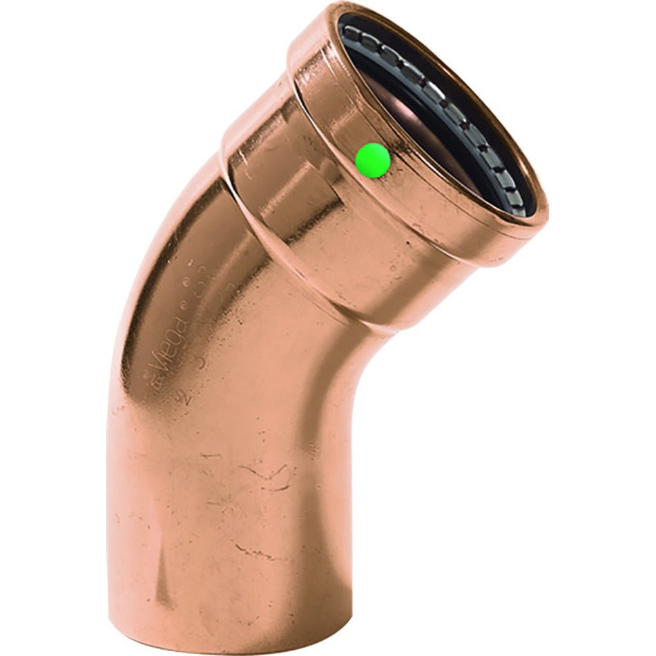 Viega ProPress - 2 - 1/2" - 45 Copper Elbow - Street/Press Connection - Smart Connect Technology - Get Tight Gear