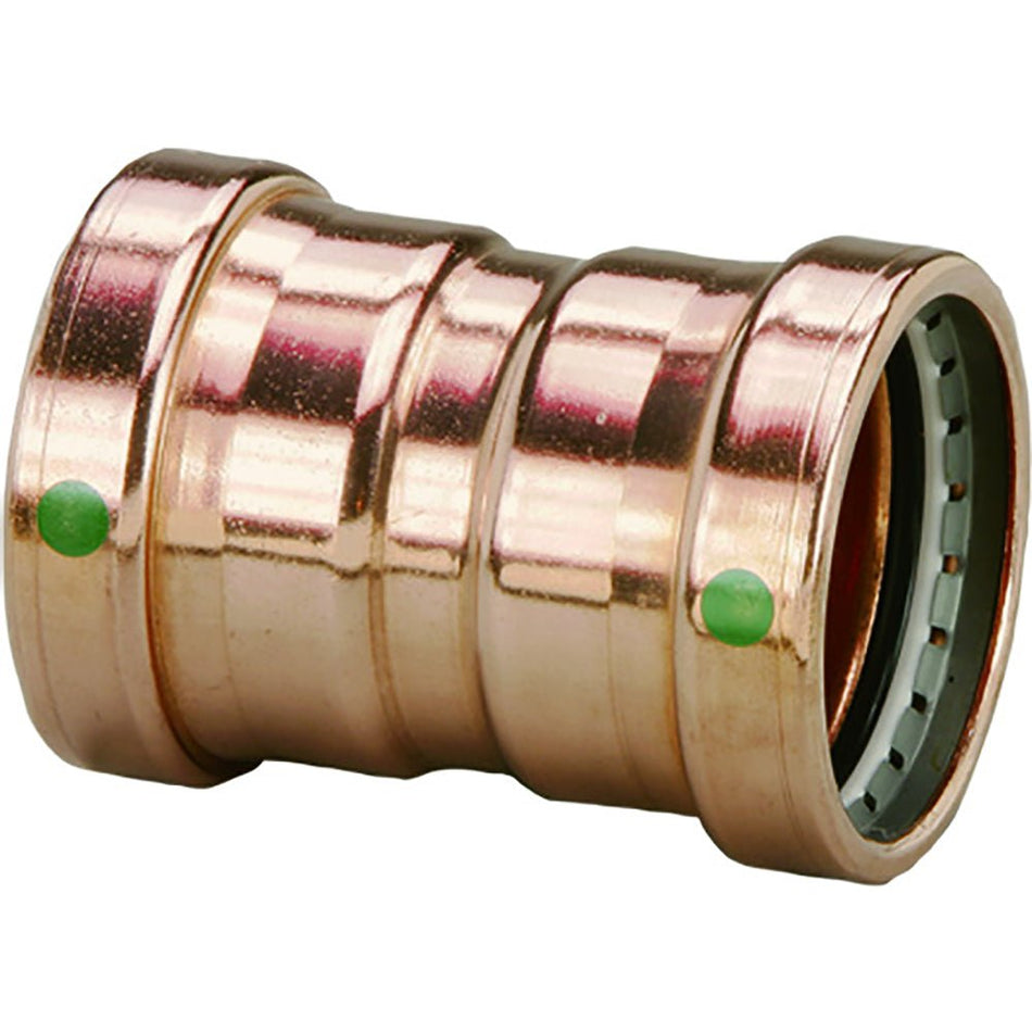 Viega ProPress 2 - 1/2" Copper Coupling w/Stop Double Press Connection - Smart Connect Technology - Get Tight Gear