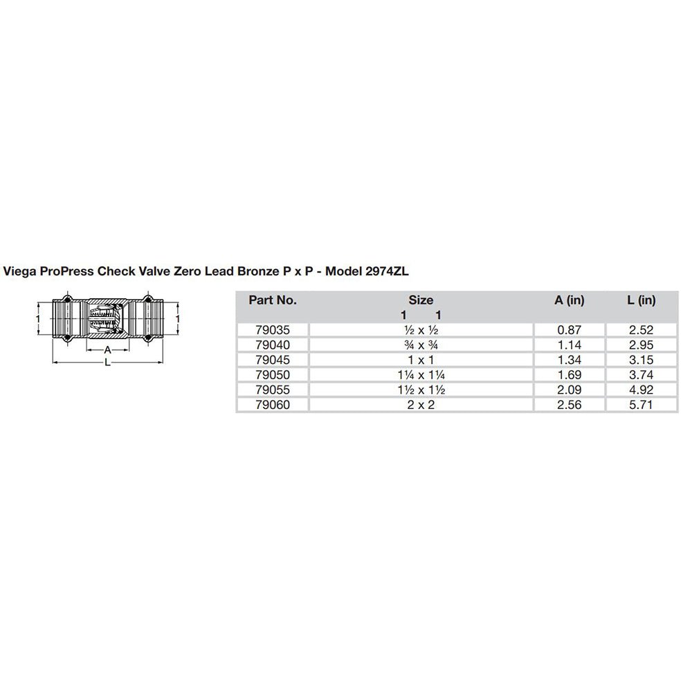 Viega ProPress 2" Zero Lead Check Valve - Double Press Connection - Smart Connect Technology - Get Tight Gear