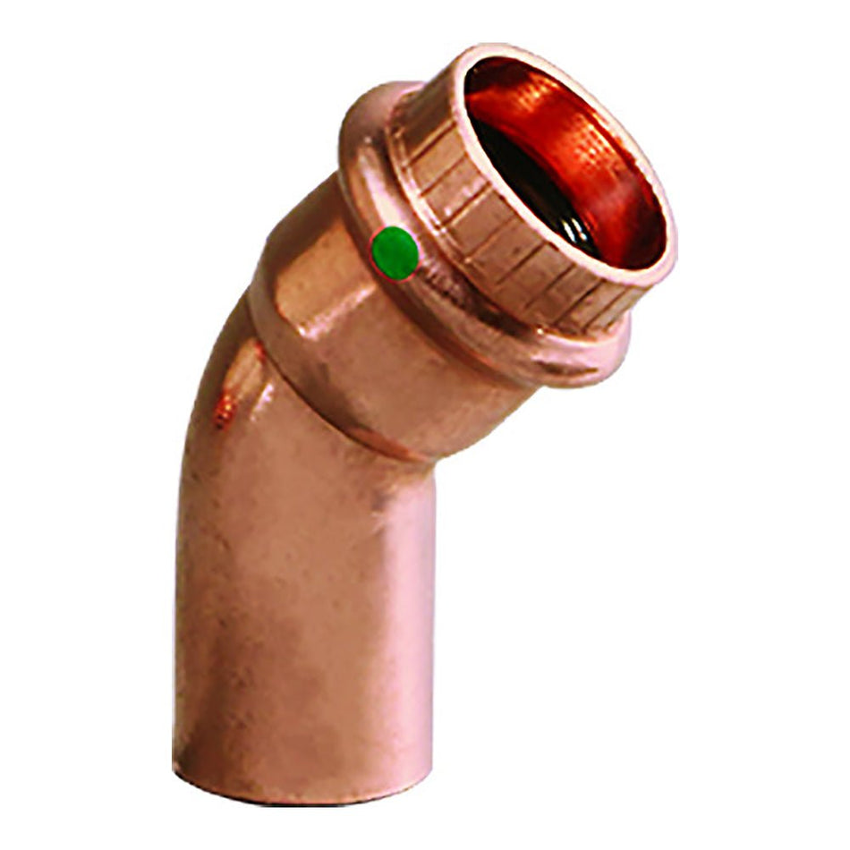 Viega ProPress 3/4" - 45 Copper Elbow - Street/Press Connection - Smart Connect Technology - Get Tight Gear