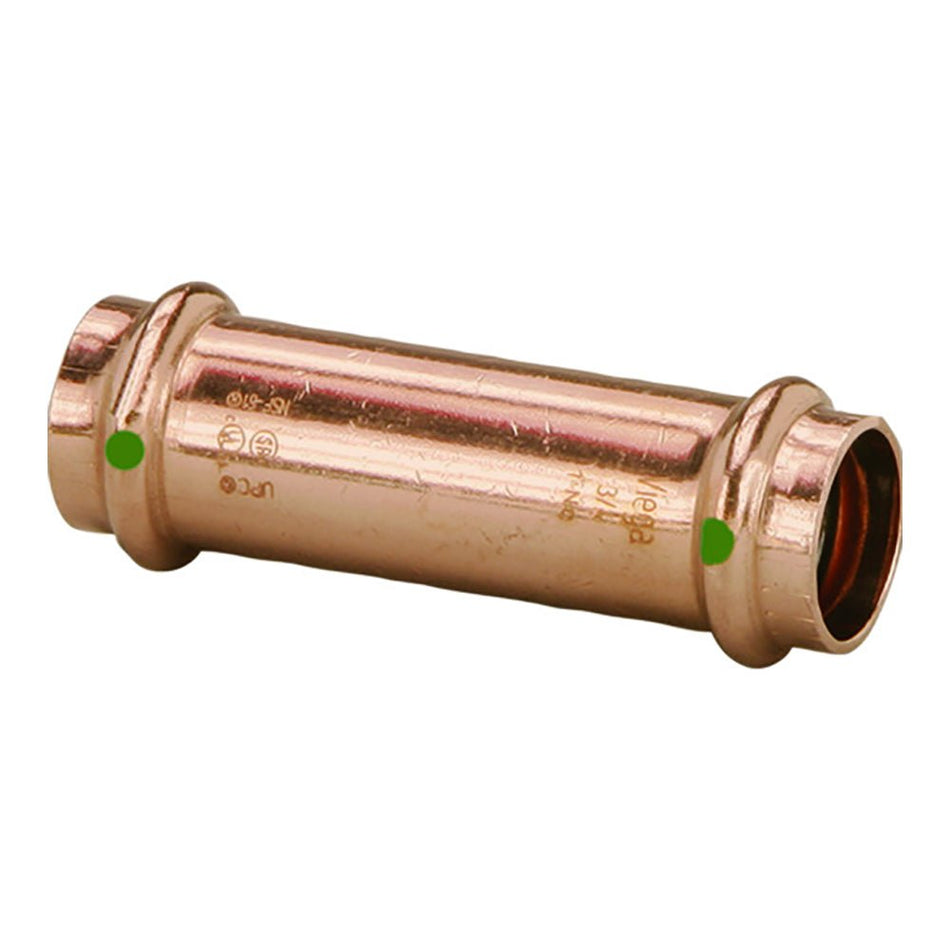 Viega ProPress 3/4" Extended Coupling w/o Stop - Double Press Connection - Smart Connect Technology - Get Tight Gear