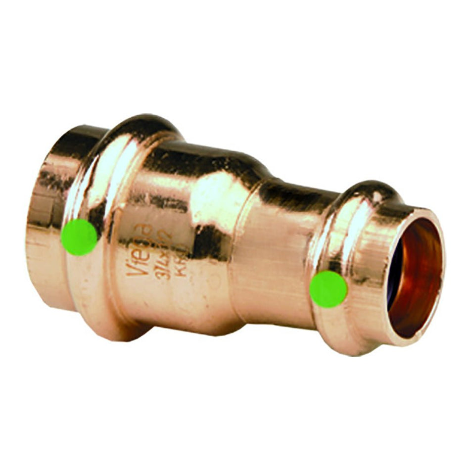 Viega ProPress 3/4" x 1/2" Copper Reducer - Double Press Connection - Smart Connect Technology - Get Tight Gear