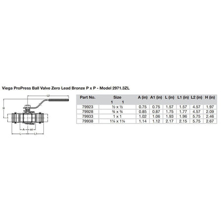 Viega ProPress 3/4" Zero Lead Bronze Ball Valve w/Stainless Stem - Double Press Connection - Smart Connect Technology - Get Tight Gear