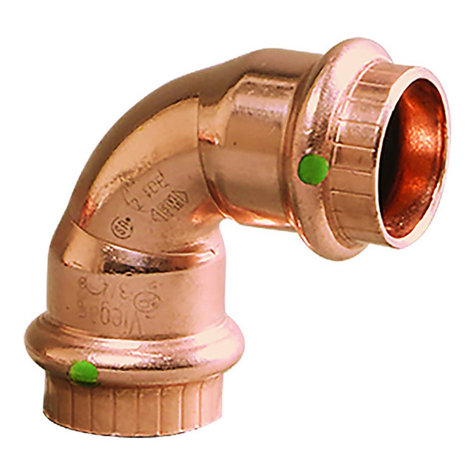 Viego ProPress 3/4" - 90 Copper Elbow - Double Press Connection - Smart Connect Technology - Get Tight Gear