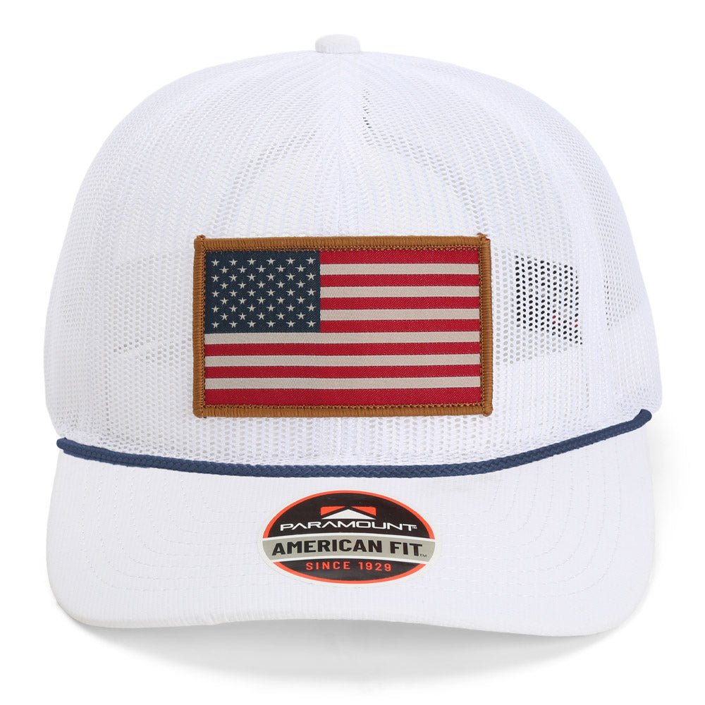Vintage All Mesh American Flag Rope Cap - Get Tight Gear