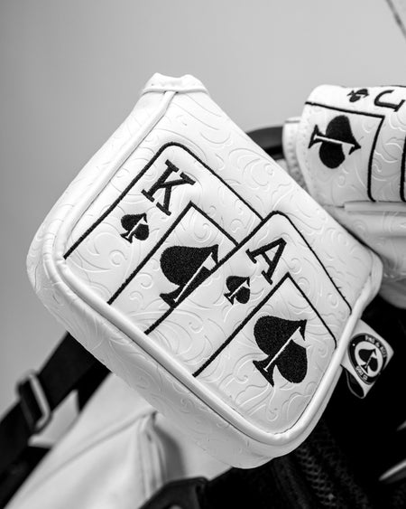 White Out Ace of Spades - Mallet Putter Cover - Get Tight Gear