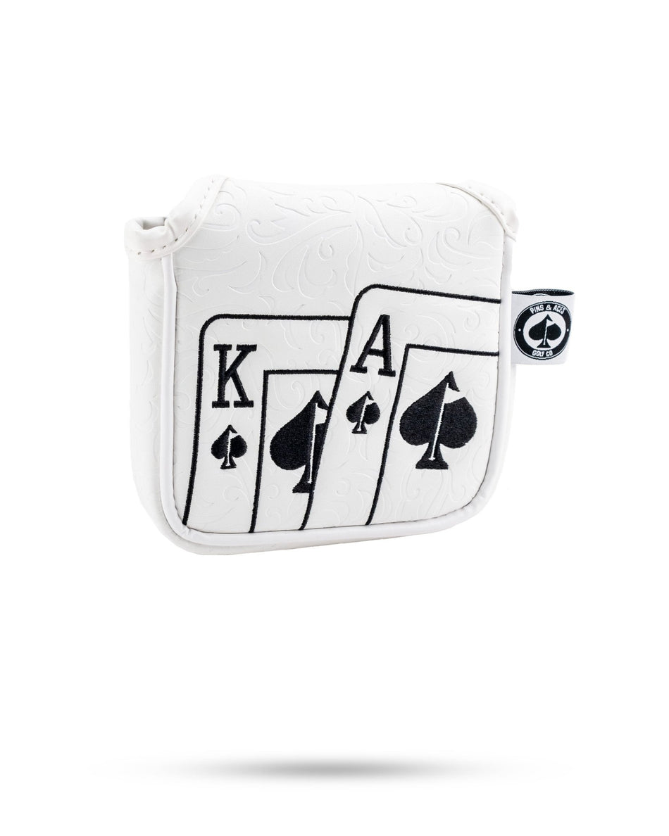 White Out Ace of Spades - Mallet Putter Cover - Get Tight Gear