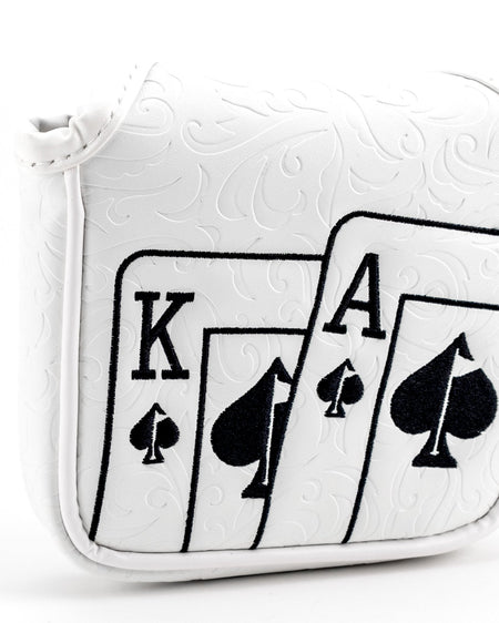White Out Ace of Spades - Mallet Putter Cover - Get Tight Gear