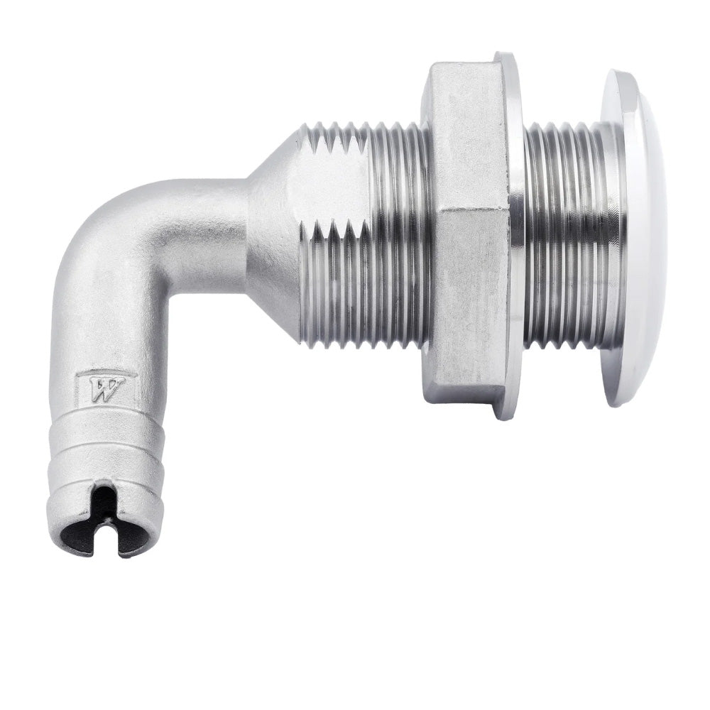 Whitecap 1 - 1/2" Duplex Stainless Steel 90 Degree Thru - Hull Fitting - Get Tight Gear