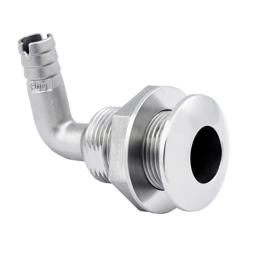 Whitecap 1 - 1/2" Duplex Stainless Steel 90 Degree Thru - Hull Fitting - Get Tight Gear
