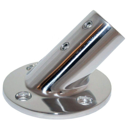Whitecap 1" O.D. 45 Round Base SS Rail Fitting - Get Tight Gear
