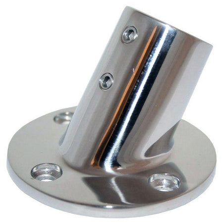 Whitecap 1" O.D. 60 Round Base SS Rail Fitting - Get Tight Gear