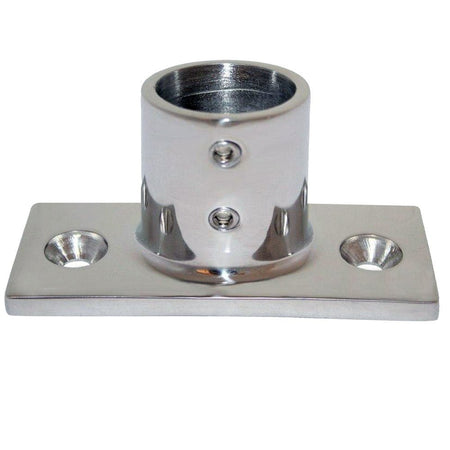 Whitecap 1" O.D. 90 2 - Hole Rectangle Base SS Rail Fitting - Get Tight Gear