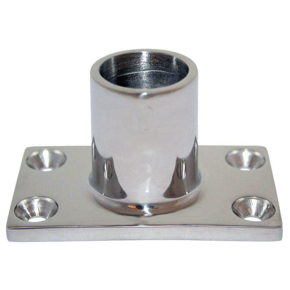 Whitecap 1" O.D. 90 Rectangle Base SS Rail Fitting - Get Tight Gear