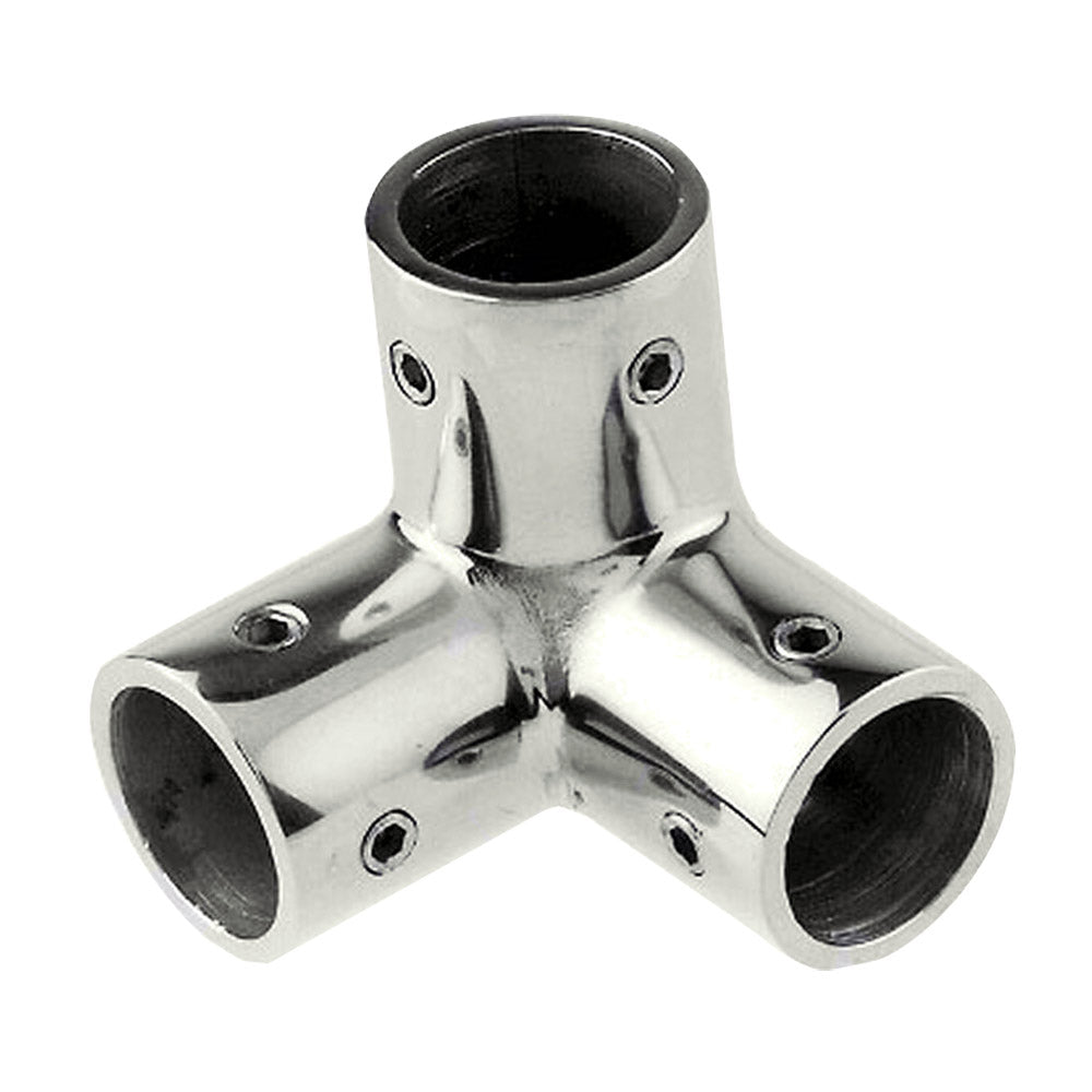 Whitecap 1" O.D. SS 3 - Way Corner Fitting - Get Tight Gear