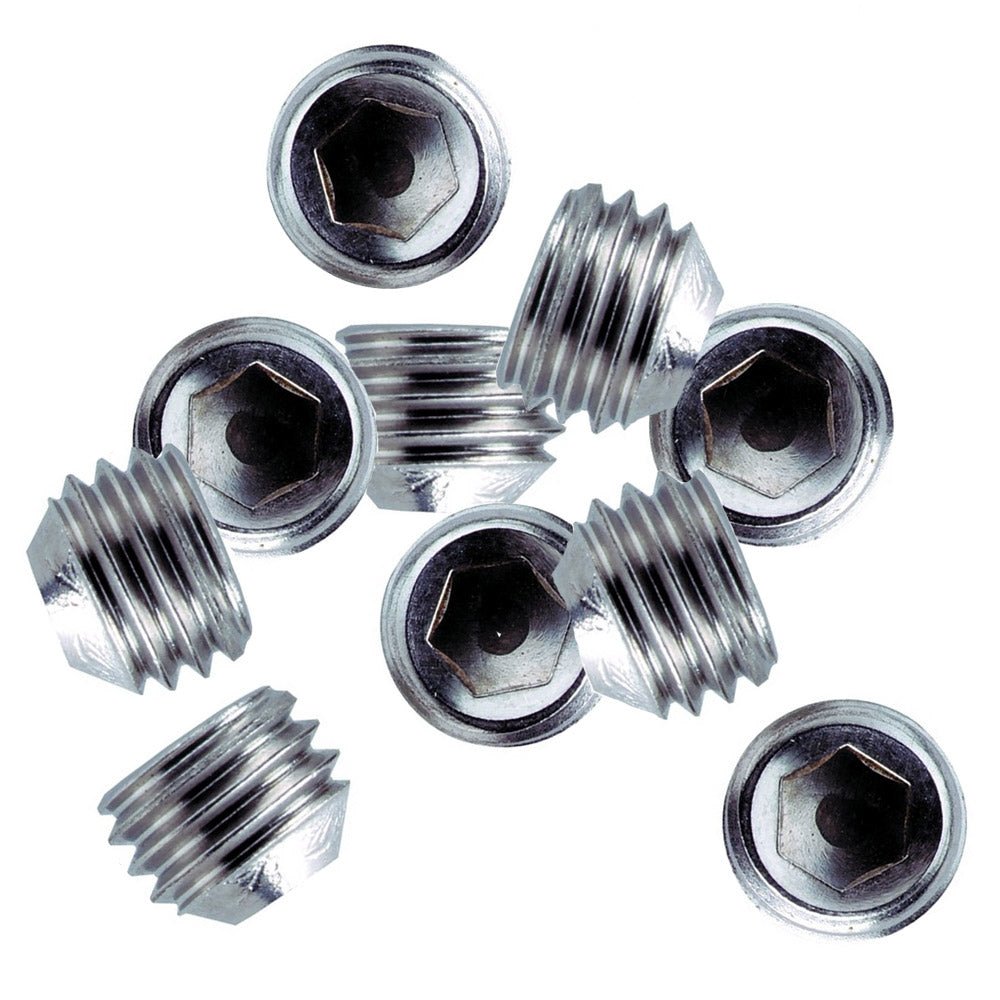 Whitecap " - 28 Thread SS Set Screws - 10 Pack - Get Tight Gear