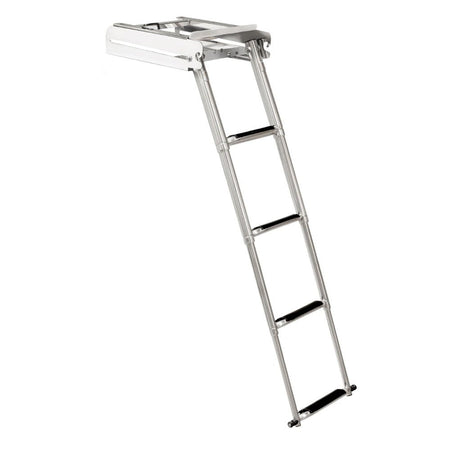 Whitecap 304 Stainless Steel 4 - Step Sliding Under Platform Ladder - Get Tight Gear
